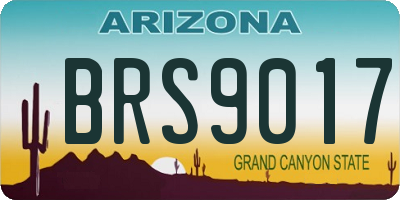AZ license plate BRS9017