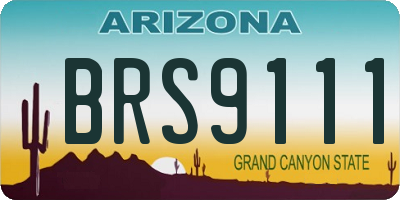 AZ license plate BRS9111
