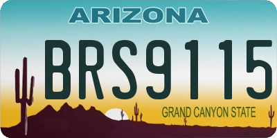 AZ license plate BRS9115