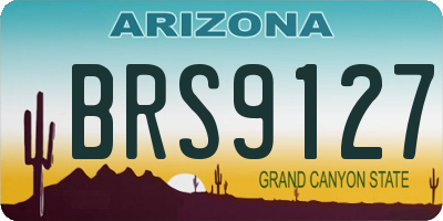 AZ license plate BRS9127