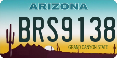 AZ license plate BRS9138