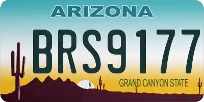 AZ license plate BRS9177