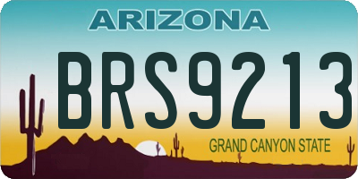 AZ license plate BRS9213