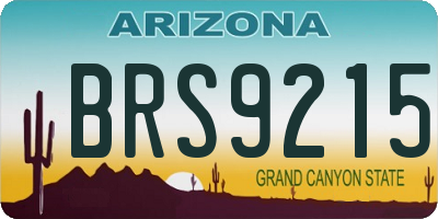 AZ license plate BRS9215
