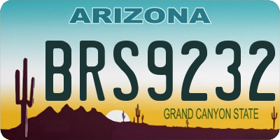 AZ license plate BRS9232