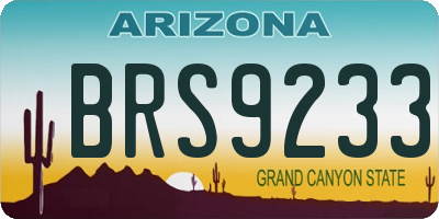 AZ license plate BRS9233
