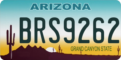 AZ license plate BRS9262
