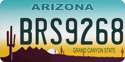AZ license plate BRS9268
