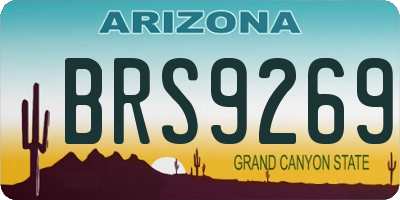 AZ license plate BRS9269