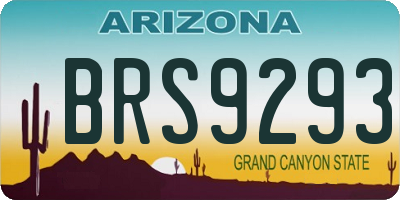 AZ license plate BRS9293