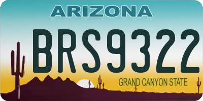 AZ license plate BRS9322