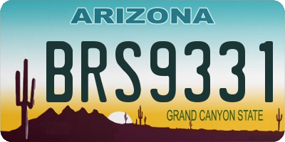 AZ license plate BRS9331