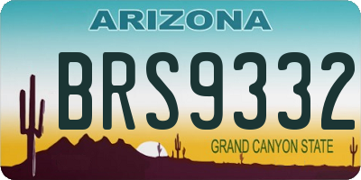 AZ license plate BRS9332