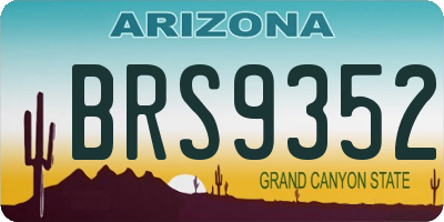 AZ license plate BRS9352