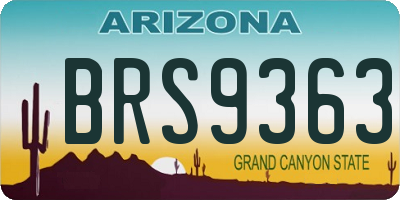 AZ license plate BRS9363