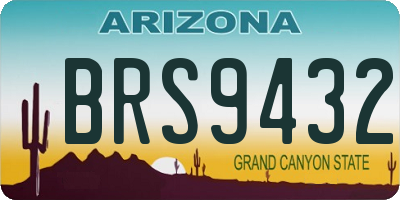 AZ license plate BRS9432