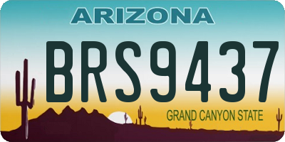 AZ license plate BRS9437