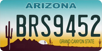 AZ license plate BRS9452