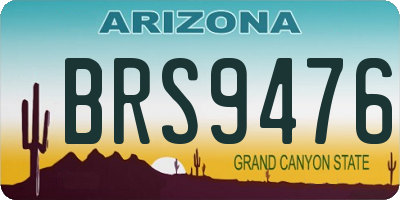 AZ license plate BRS9476