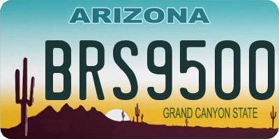 AZ license plate BRS9500