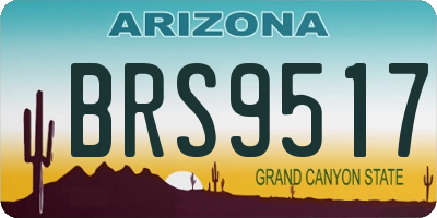 AZ license plate BRS9517