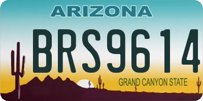 AZ license plate BRS9614