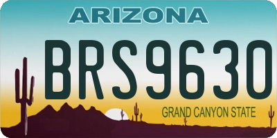AZ license plate BRS9630
