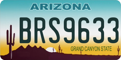 AZ license plate BRS9633