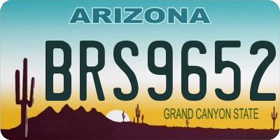 AZ license plate BRS9652