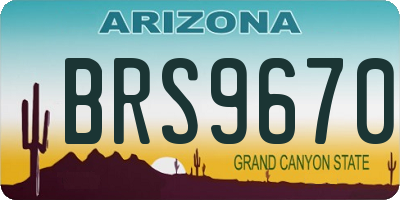 AZ license plate BRS9670