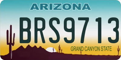 AZ license plate BRS9713