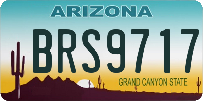 AZ license plate BRS9717
