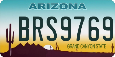 AZ license plate BRS9769