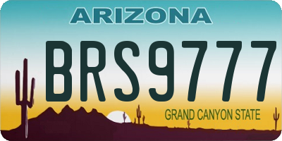 AZ license plate BRS9777