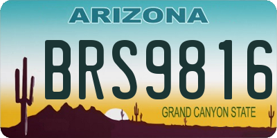 AZ license plate BRS9816