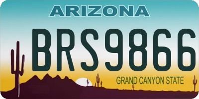 AZ license plate BRS9866