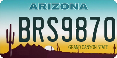 AZ license plate BRS9870