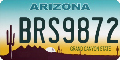 AZ license plate BRS9872