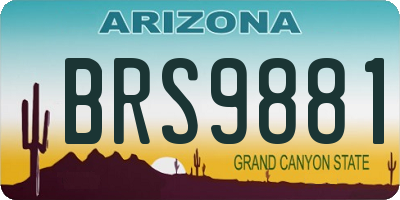 AZ license plate BRS9881