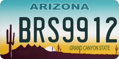 AZ license plate BRS9912