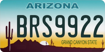 AZ license plate BRS9922