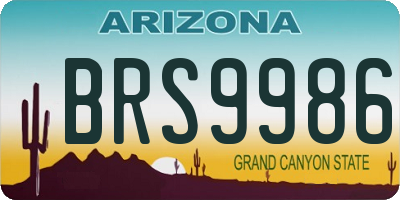 AZ license plate BRS9986