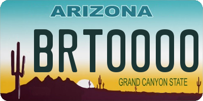 AZ license plate BRT0000