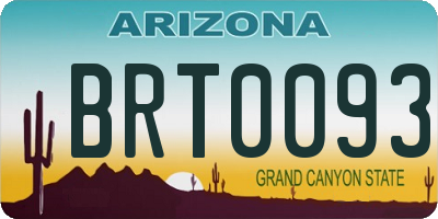 AZ license plate BRT0093