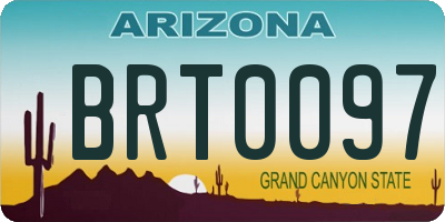 AZ license plate BRT0097