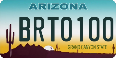 AZ license plate BRT0100