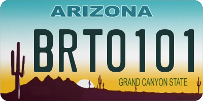 AZ license plate BRT0101