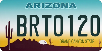 AZ license plate BRT0120