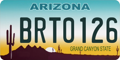 AZ license plate BRT0126