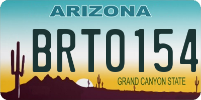 AZ license plate BRT0154